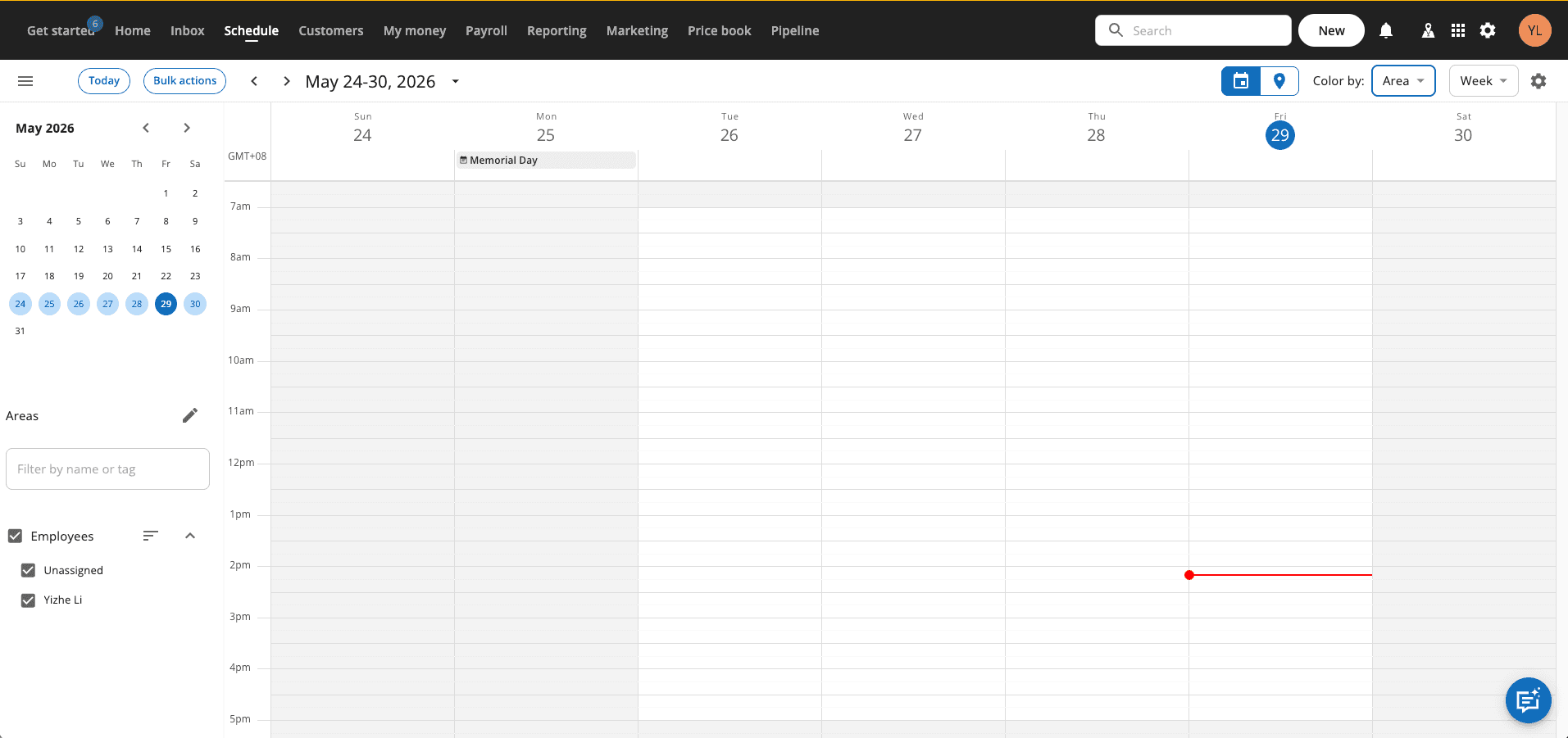 Housecall Pro scheduling and dispatch board interface