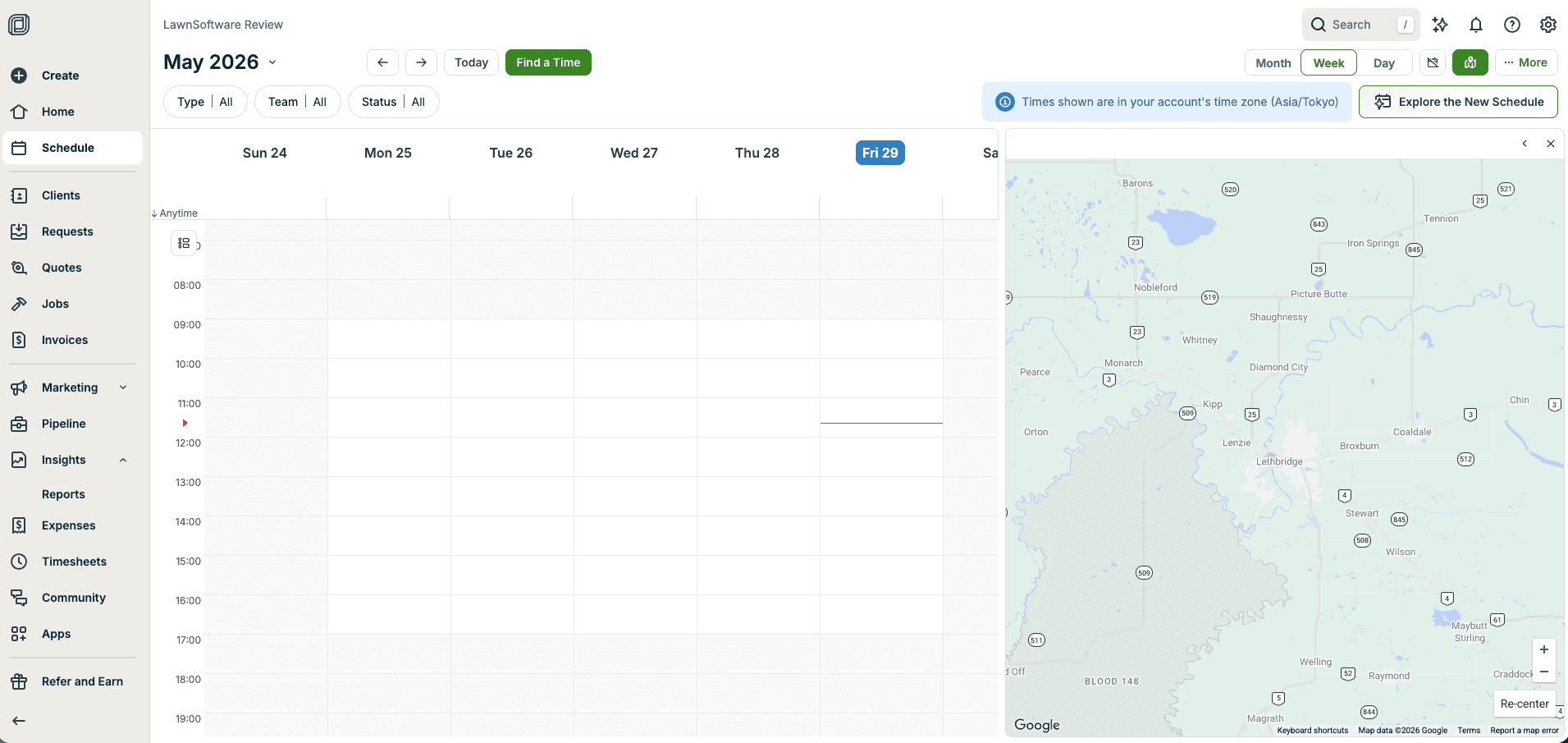 Jobber route optimization map view